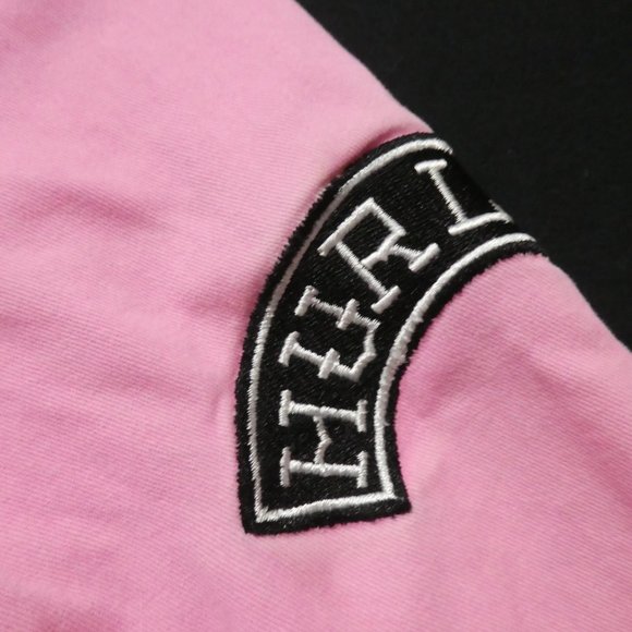 HURLEY | xs extra small | Classic Pink Denim Jacket with Black Buttons | GUC - Picture 6 of 16